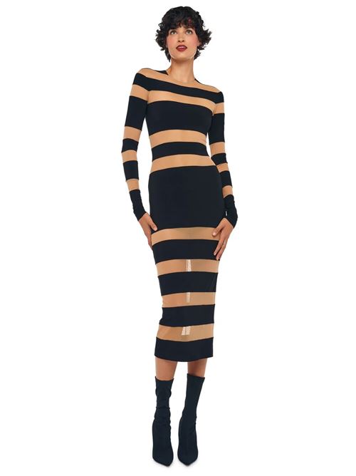 spliced dress NORMA KAMALI | KK4213PM229001BLACK/NUDE